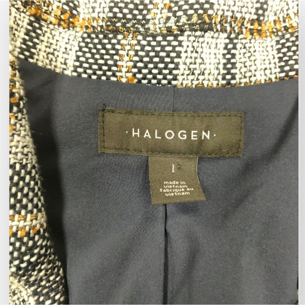 Halogen Gray Check Pattern Jacket Blazer Size L - image 4